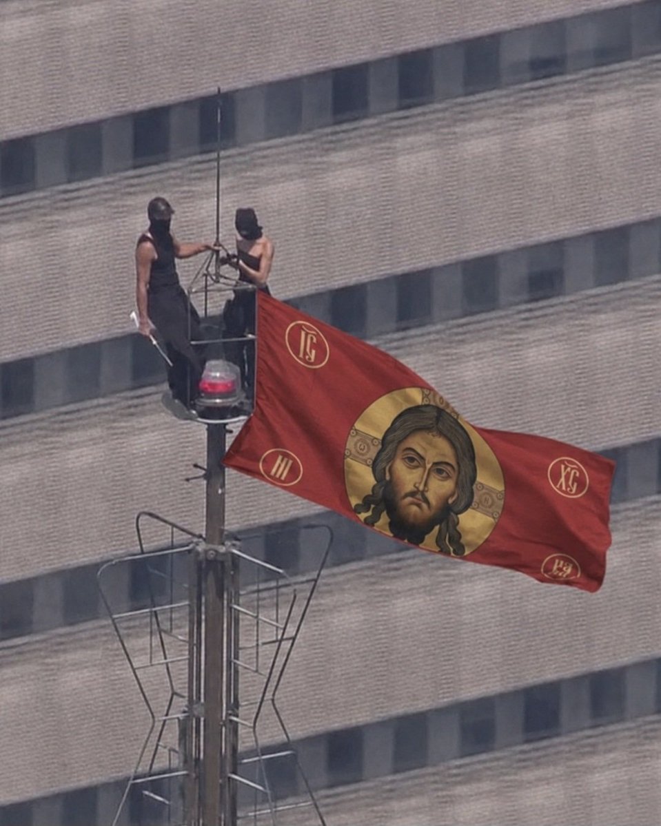 orthodox_33ad's tweet photo. The true peace banner. https://t.co/svlSbGakPl