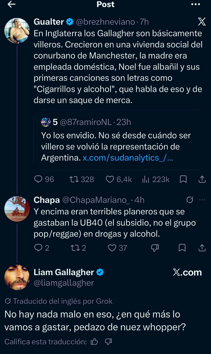 Pampa139's tweet photo. JAHAJAJAJAJ Esto solo puede pasar en Twitter. @liamgallagher se mete en una conversación argentina a contestar.🐐

Maldita y amada red social. https://t.co/ZB8UxjFb4e