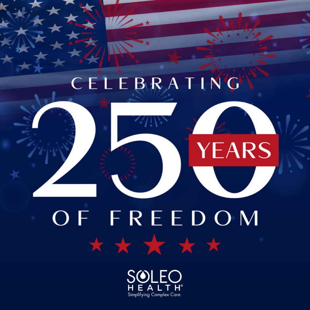 soleohealth's tweet photo. As we celebrate the 4th of July and mark our nation's 250th anniversary, may we reflect on the enduring values of liberty, unity, and opportunity that continue to shape America.

Wishing everyone a joyful and safe Independence Day filled with family, friendship, and gratitude for the blessings of freedom!

#Independenceday250 #4thofjuly #SoleoHealth