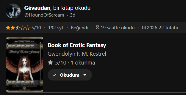 CarnoOfOldEra's tweet photo. Dün gece ani bir kararla şu kitaba başlayıp 192 sayfa devirdim. #EnAz20Sayfa
Resmi bir kitap kendisi ama hem büyüler hem de görseller çok özensiz hazırlanmış durumda. Oyuncu ve okuyucuların bazı evrenler ve ırklar hakkındaki sorularının bir kısmını cevaplıyor. + https://t.co/UkfU0Hbxyy