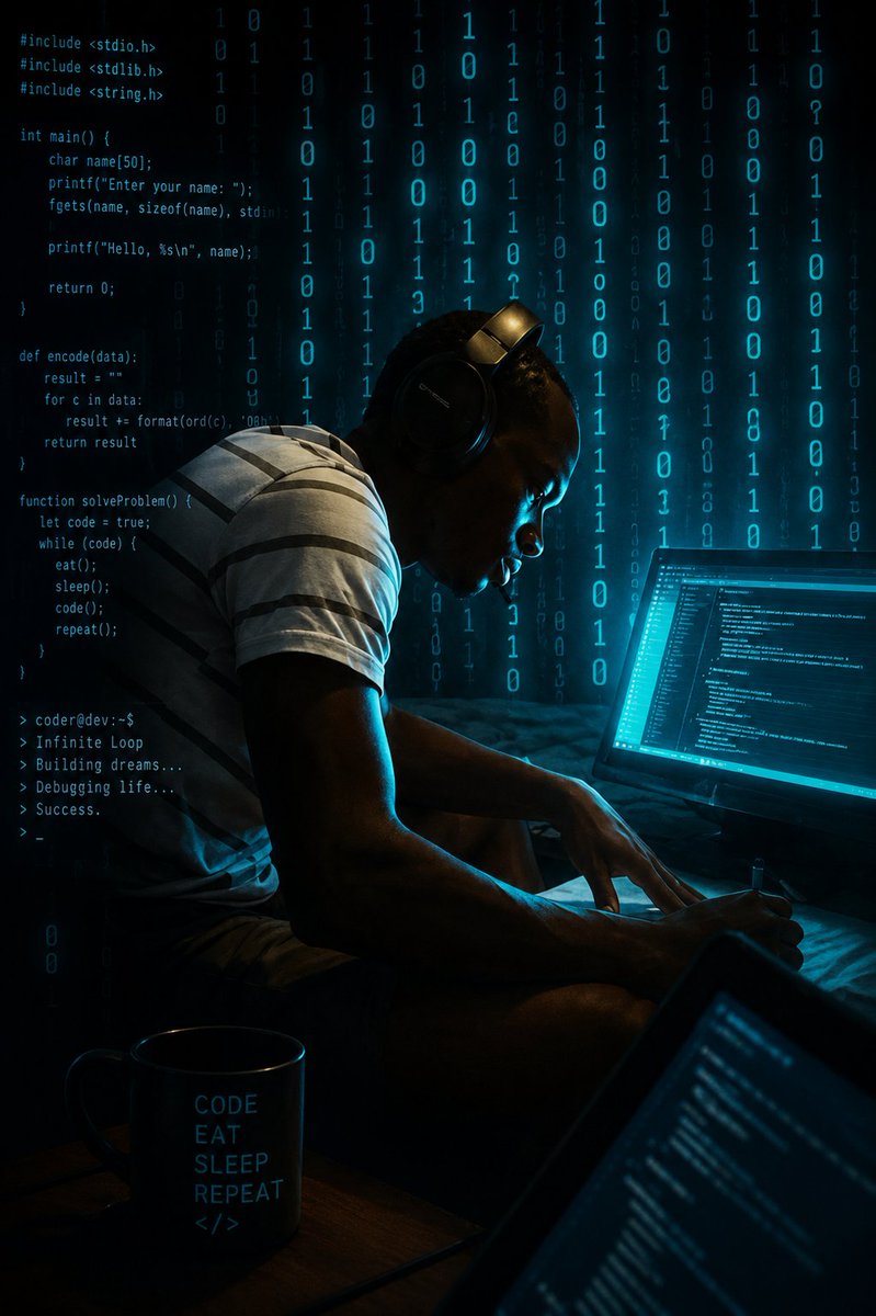 elvine_cheloti's tweet photo. Code. Focus. Repeat.
Turning ideas into reality—one line at a time. 💻🔥 #CodingLife #DeveloperMode #100DaysOfCode https://t.co/m30EvTYLn8
