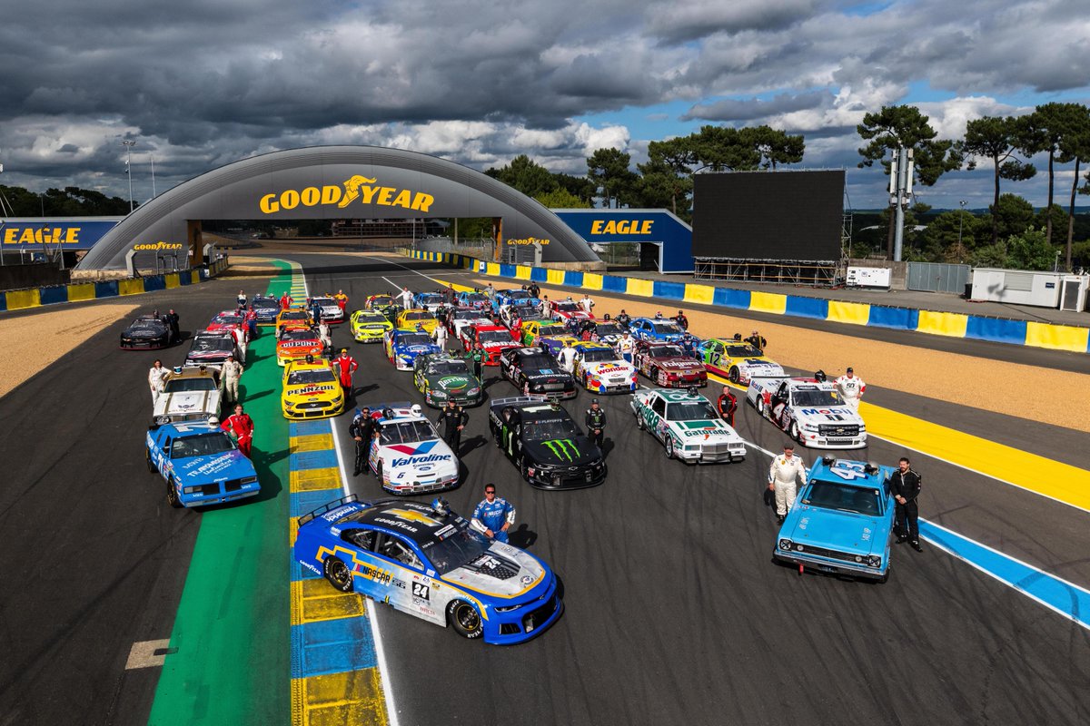 GoodyearRacing's tweet photo. We are not over with Le Mans yet, get ready for some screaming V8's at the HSR NASCAR Classic 🏁 https://t.co/reDuhc05oK