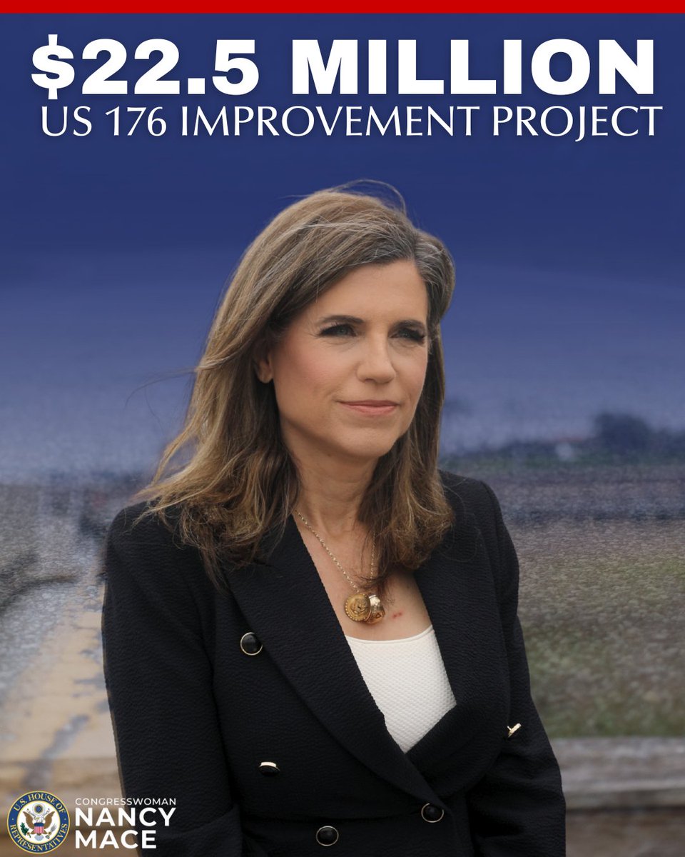 RepNancyMace's tweet photo. MACE WIN: We supported Berkeley County in securing a $22.5 MILLION federal grant for the US 176 Phase 2 Corridor Improvement Project.

The US 176 corridor has seen more than 240 crashes in recent years. This grant will upgrade intersections, improve sightlines, reduce congestion, and keep drivers, pedestrians, and cyclists safer on one of the fastest-growing corridors in South Carolina.

Berkeley County deserves safe, reliable roads people can count on every single day. This investment helps make it happen.