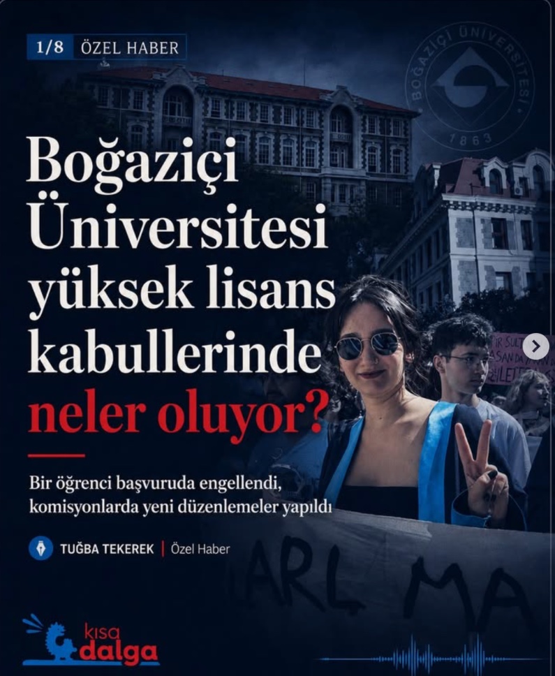 tugbatekerek's tweet photo. ❗️Bunun önemini nasıl haykırabilirim, bilmiyorum

📚Başarılısınız, hakediyorsunuz, ama politik düşüncenizden dolayı eğitim alamıyorsunuz. 

🎓Boğaziçi'nde yüksek lisans kabul süreçleri şeffaflıktan uzaklaşıyor, yönetimin müdahalesine açık hale getiriliyor https://t.co/QeTRMOfTg3