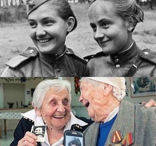 GoodFeelsDaily's tweet photo. The pilot and the nurse. One 96, another 98!

#wholesome #positivity https://t.co/00OL5ZWAOk