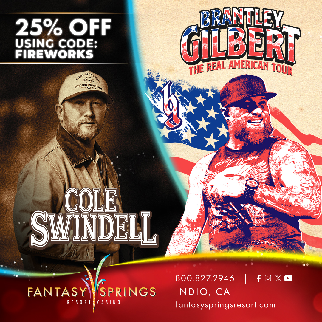 FantasySprings's tweet photo. 🇺🇸 Celebrate Independence Day with live music! 🎆 Score 25% OFF tickets to see Cole Swindell on July 25 or Brantley Gilbert on Aug. 15. Use code: FIREWORKS by 7/5. Online only. Select tickets. Previous purchases do not apply. https://t.co/WxvW7HQQVS