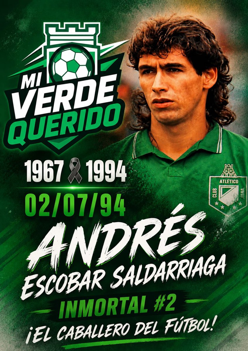 MiVerdeQuerido_'s tweet photo. Andrés para toda la vida 🙏🏻🇳🇬💚
Inmortal #2 @nacionaloficial

#AtléticoNacional #AndrésEscobar #Inmortal https://t.co/yJbM3RaxuR