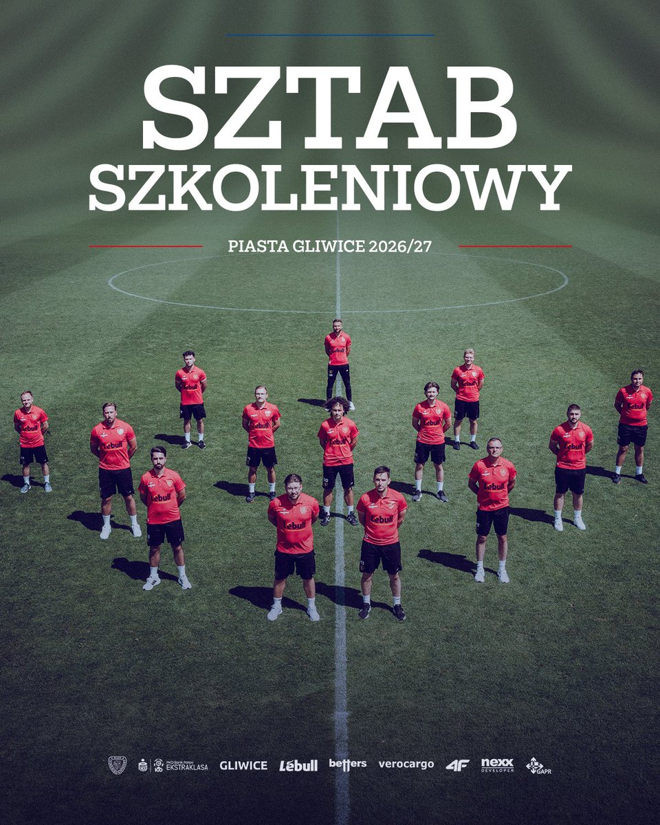 PiastGliwiceSA's tweet photo. ℹ️ Przedstawiamy sztab szkoleniowy Piasta Gliwice na sezon 2026/27 🔵🔴

Tylko RAZEM, Tylko Piast! 🫡

Więcej ➡️ https://t.co/rmBXTMHykw https://t.co/1wscnxcoKZ