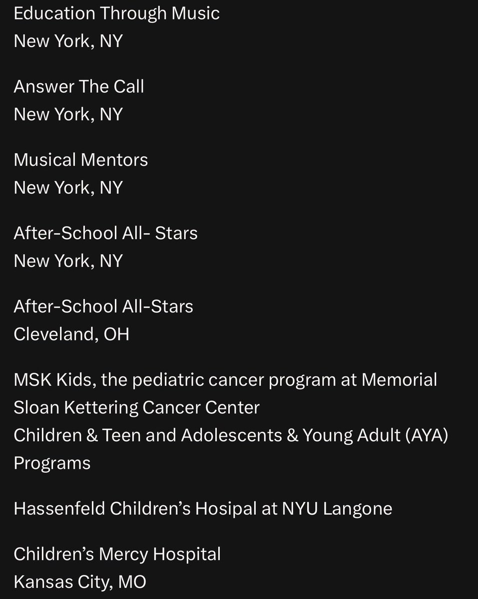 SwiftNYC's tweet photo. Taylor Swift and Travis Kelce have generously donated a total of $26 million to local charities across the country per the list below! 🥹 https://t.co/3oHrz6zfBf