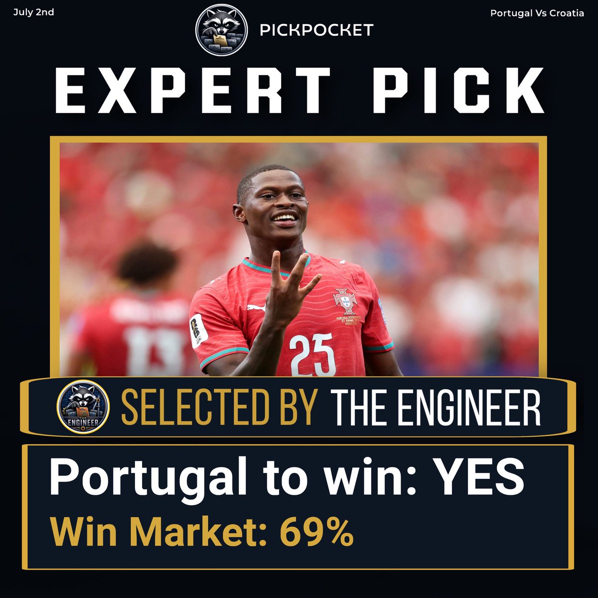 PickPocketHQ's tweet photo. PICKPOCKETS FIRST EVER EXPERT PICK OF THE DAY‼️‼️

Today our expert pick of the day comes from TheEngineer⚙️ (0-0) where he has found a line he likes for the Portugal Croatia game

Full analysis in the replies

#FIFA #WorldCup #Portugal #Croatia https://t.co/r8zciuaXMX