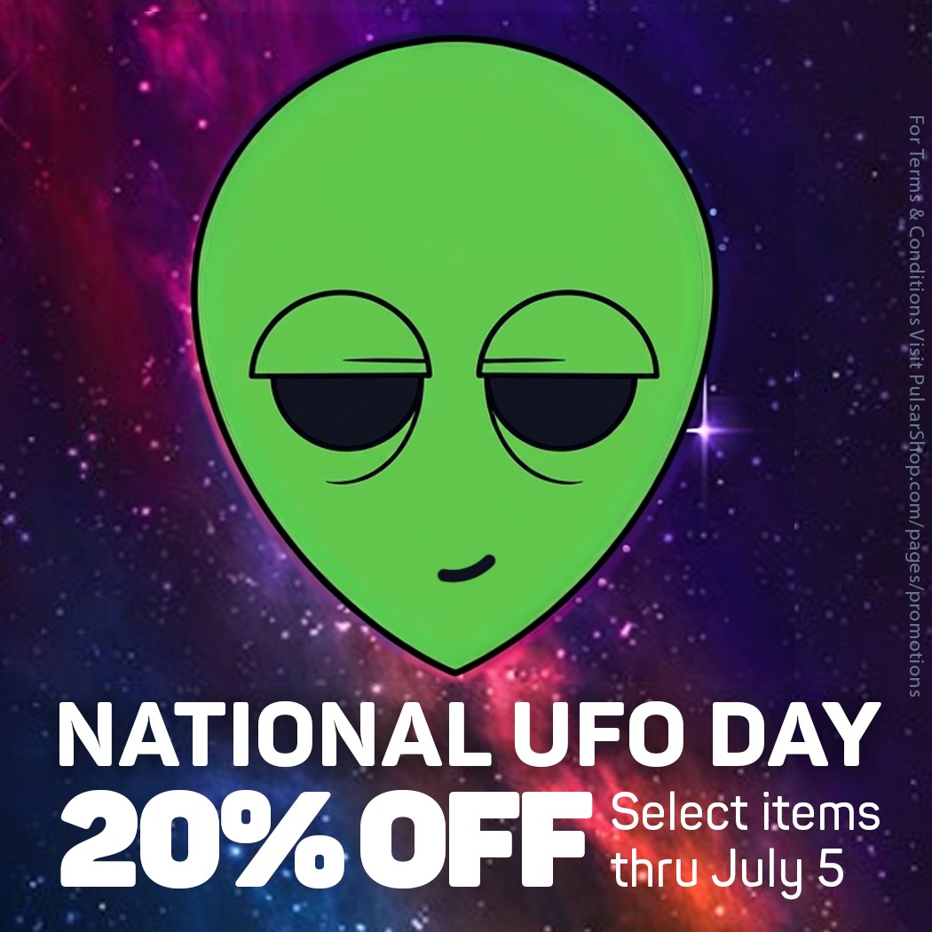 PulsarShopHQ's tweet photo. 👽🛸 BREAKING: The aliens have contacted us...

They didn't ask for world leaders.
They didn't ask for our secrets.

They just wanted 20% OFF the Outer Space Collection.

In honor of National UFO Day, we're giving Earthlings the same deal. 20% OFF our entire Outer Space Collection, now through Sunday night!

Find the collection here: https://t.co/P5UoLhnyRs

#UFO #UFODAY #pulsar #aliens #outerspace