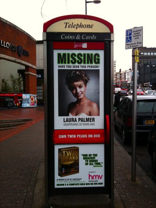 letmefeedonyou's tweet photo. twin peaks advertisement for laura palmer (2010) https://t.co/TCD04NGSZt