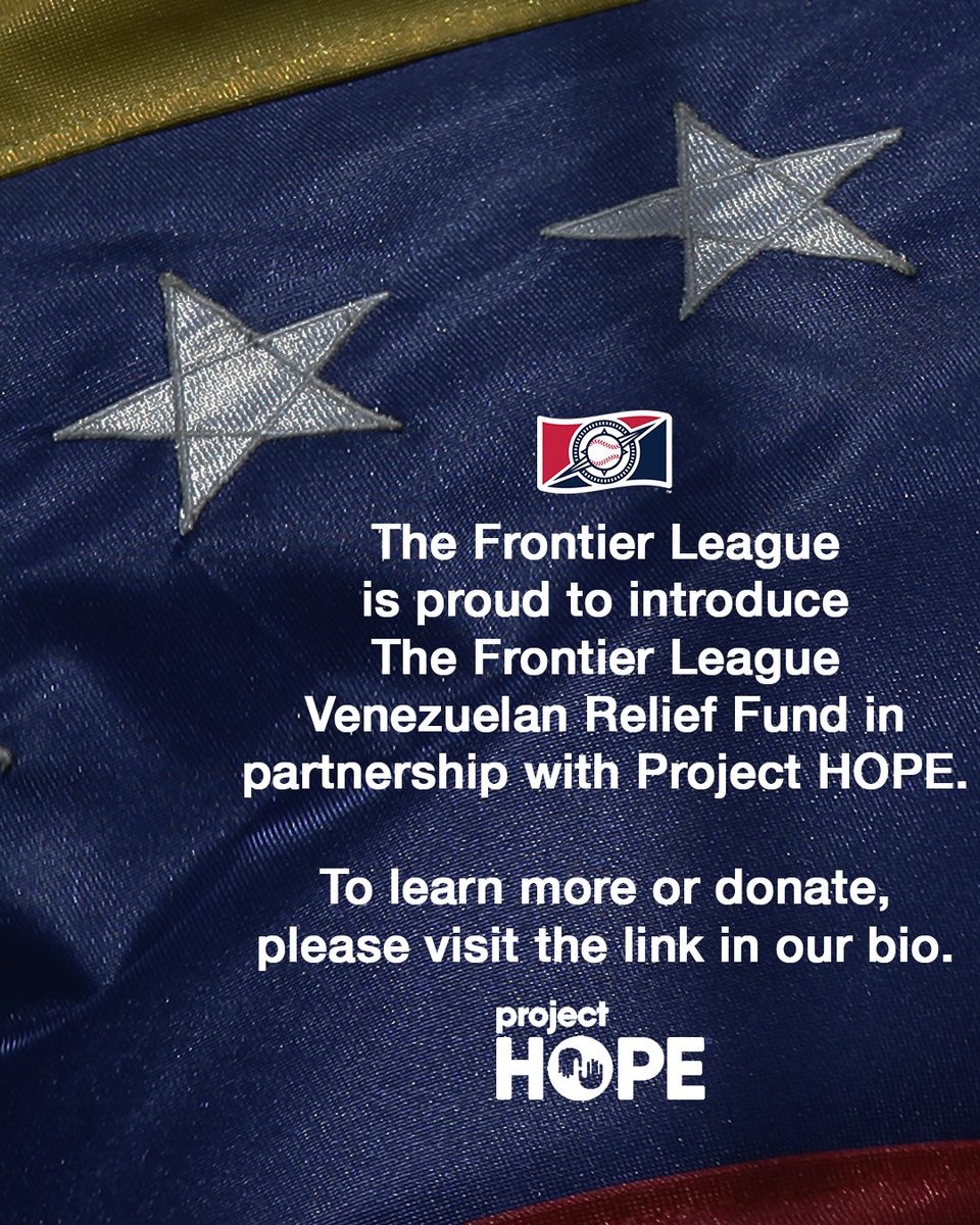 JackalsBaseball's tweet photo. In the wake of the devastating earthquakes that struck Venezuela on June 24, the Frontier League has launched the Frontier League Venezuelan Relief Fund through
#PROJECTHOPE
✅ Donate: https://t.co/4W3kII8fId https://t.co/YwrC61OQ5K