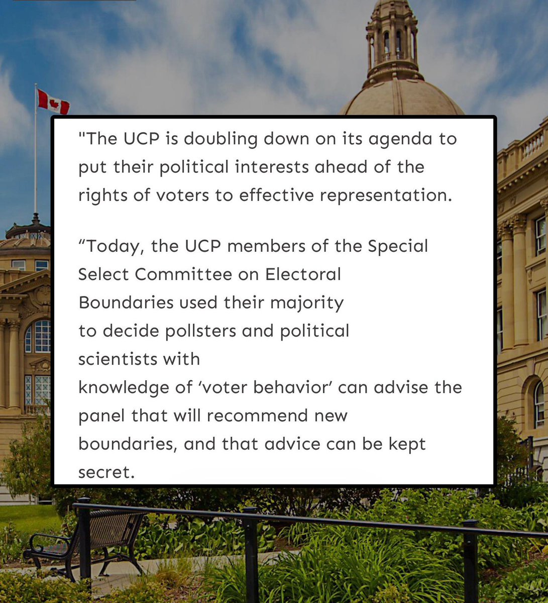 CourtEllingson's tweet photo. For immediate release: 

UCP INTENTION TO CHEAT IN NEXT ELECTION ON FULL DISPLAY

#abpoli #ableg #cdnpoli https://t.co/3l2u9F1WUP