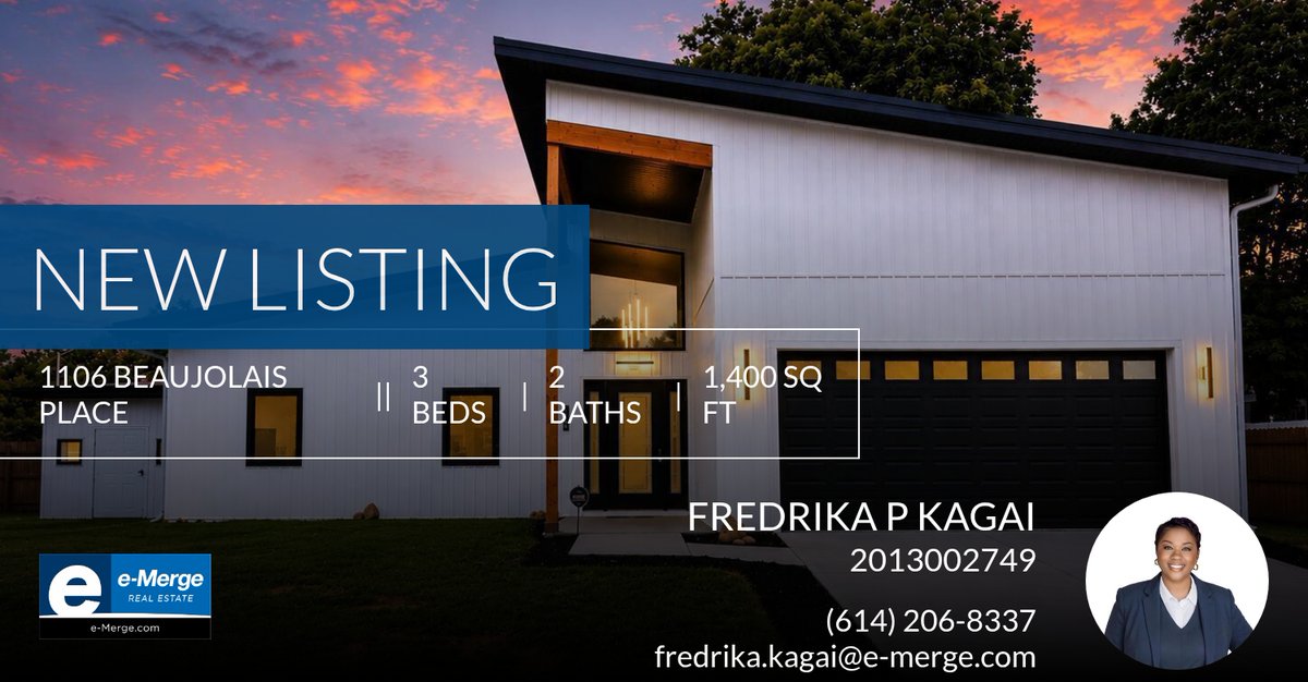 FPKagai's tweet photo. 📍 New Listing 📍 Take a look at this fantastic new property that just hit the market located at 1106 Beaujolais Place in Galloway. Reach out here or at (614) 206-8337 for more information!

Listed by Keli Fisher https://t.co/PHiwzkpLoe https://t.co/Fz9o7gEYcd
