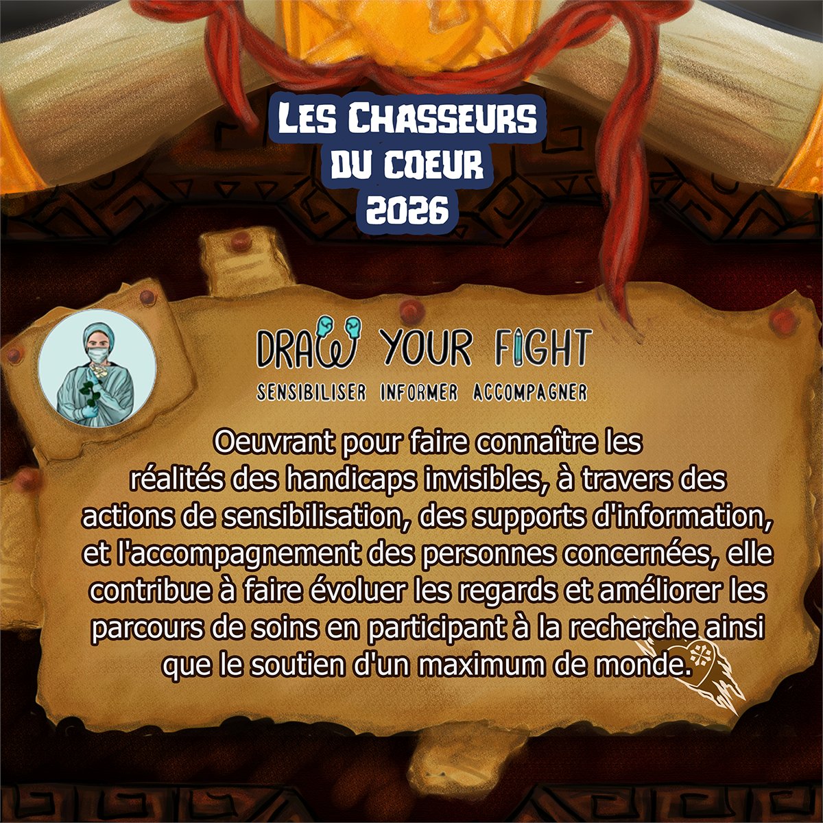 Les_CDC's tweet photo. Hello les hunters ! 

Cette année durant le marathon, on soutiendra Draw Your Fight ! ⚔️

Cette association lutte pour sensibiliser le grand public sur les réalités des handicaps invisibles au quotidien, et veille aussi à apporter du soutien aux personnes directement concernées. https://t.co/3iWZkWkUHk