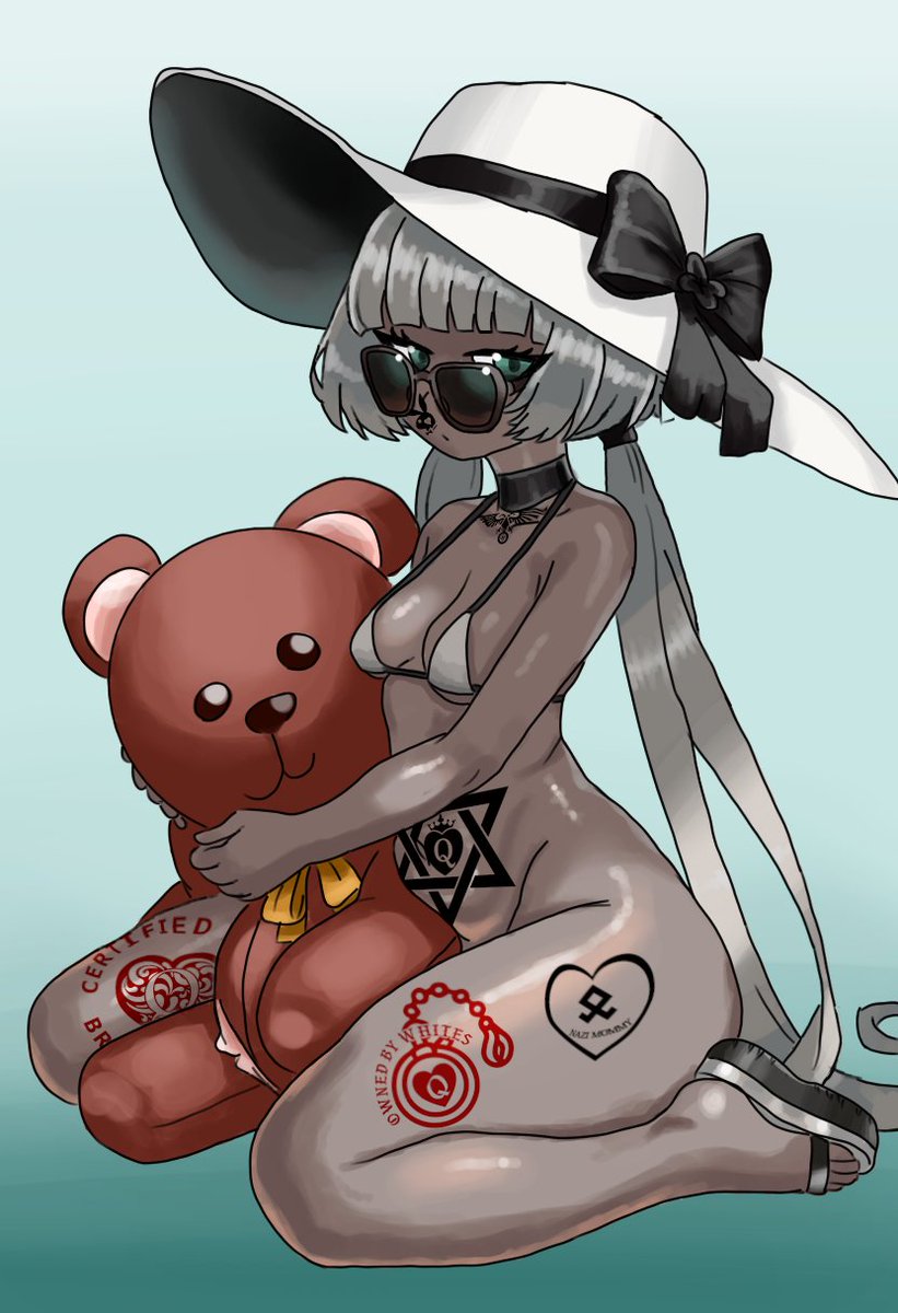 BWCSlutAshley's tweet photo. Sometimes Charon is even too tired to fight back. So she knock up all of the sinners calmly take this cute pose in a corner of the bus. 
Also she don't tell you but she hide her huge cock inside the teddy bear. The sinners can't recall the number of times she broked it https://t.co/87FMxDMcMi