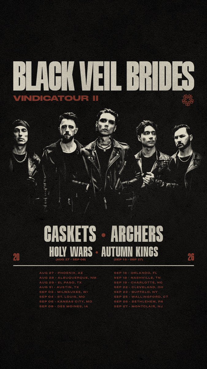 blackveilbrides's tweet photo. For a limited time, tickets are 2 for $89! Use code REDWHITEBVB at checkout

https://t.co/1pJrq4JCl9 https://t.co/9okdeIxr2d