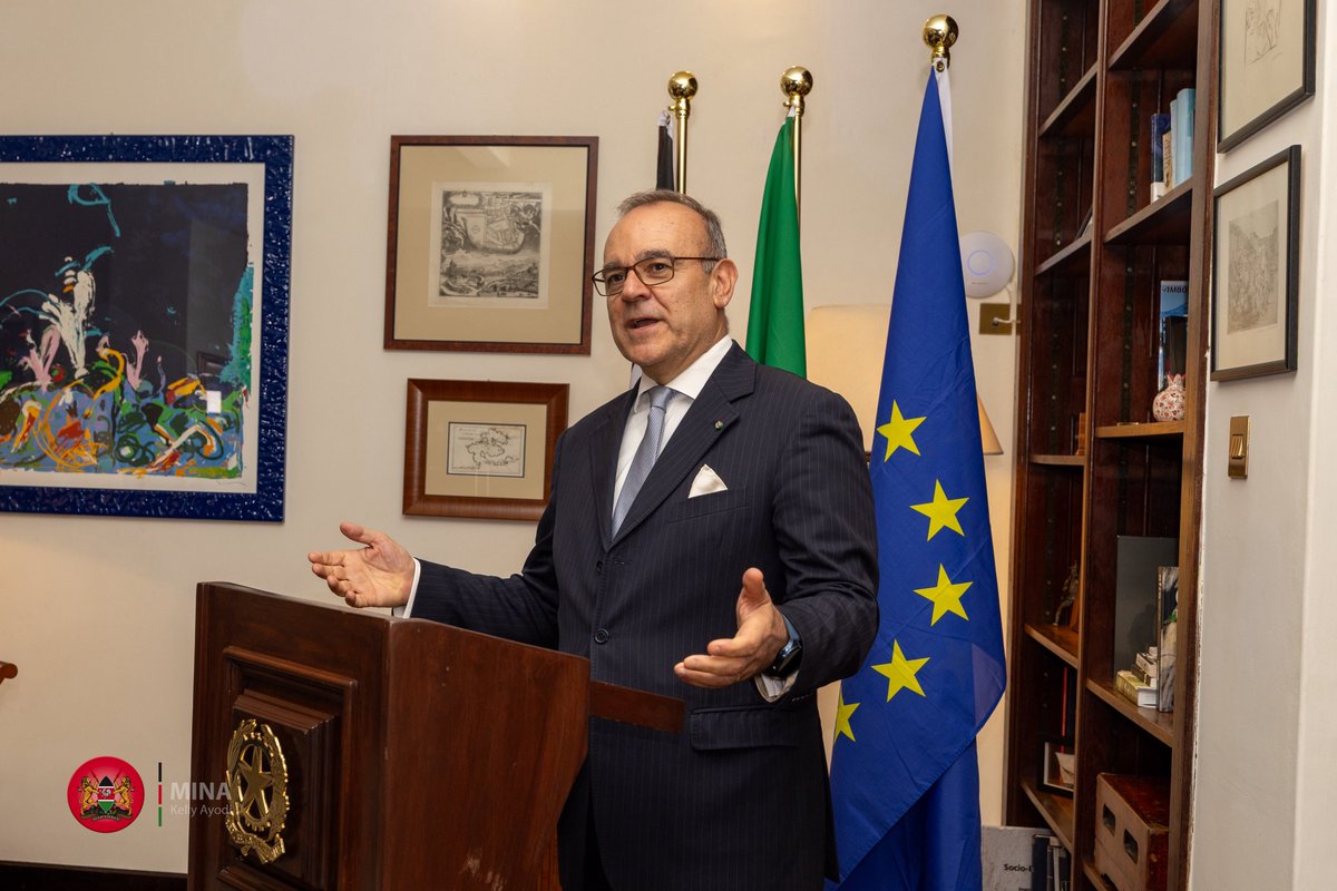 ray_omollo's tweet photo. Following the signing of the Letter of Intent on Security Cooperation between Kenya and Italy earlier today, we joined members of the Kenyan and Italian delegations for a cocktail reception hosted by the Italian Ambassador, Mr. Vincenzo Del Monaco, at his Official Residence. 

The engagement provided an opportunity to further strengthen ties, deepen mutual understanding and reaffirm our shared commitment to enhanced cooperation in addressing emerging security challenges.