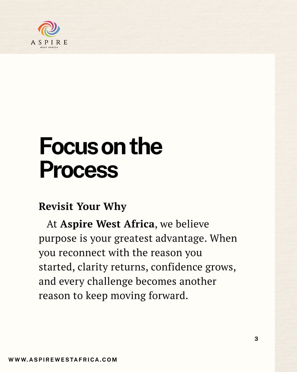 AspireWestAfric's tweet photo. Growth isn’t always obvious, but every step counts. Keep learning, stay consistent, and trust the journey.

At Aspire West Africa, we believe today’s effort shapes tomorrow’s opportunities.

Which slide spoke to you the most? 🌍

#AspireWestAfrica #Growth #Leadership #KeepGoing #Purpose #AfricaRising