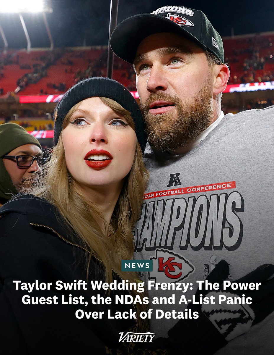 Variety's tweet photo. Over a dozen sources who spoke to Variety said that A-listers, executives and musicians invited to Taylor Swift's wedding have been “flying blind” with minimal details on the wedding’s theme or dress code:

• Many were told to be in New York City by the morning of July 3 and await further details, three sources said. Some bold names have asked their stylists to pull evening looks from major designer showrooms with no guidance on the vibe of the event.

• “We’ve had a lot of requests for talent attending,” a fashion publicist who handles VIP services for several luxury houses told Variety. “No one has said explicitly whose wedding they are attending, but we all know.”

• One guest had to overpay to reserve their desired hair and makeup team for a full 24 hours surrounding the wedding, or else lose them to other high-profile people in the know.  “It’s a really fun shit show,” the guest told Variety.

https://t.co/Bzv27efOKY
