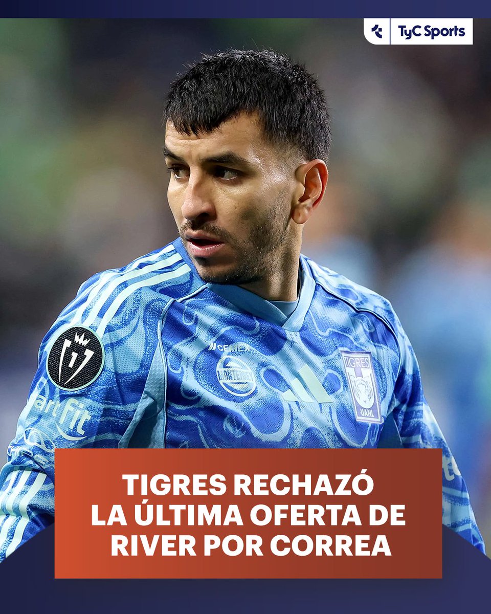 TyCSports's tweet photo. ⚠️ En pleno desarrollo de la pretemporada en Alicante, River insiste en la contratación de Ángel Correa, con presente en Tigres de México. El delantero viene siendo intensamente buscado por el Millonario, que lo desea para reforzar la zona ofensiva del equipo. En las últimas horas, la institución incrementó lo que había sido su última propuesta formal, aunque la cifra todavía no convence y fue rechazada de inmediato.

➡️ La intención principal del conjunto mexicano es desprenderse del jugador únicamente por la cláusula de rescisión de 18 millones de dólares -o en su defecto un monto cercano a los 15 millones- , mientras que en Núñez confían resolver la operación en un número considerablemente menor. Al margen de la respuesta negativa del elenco de Monterrey, las tratativas continuarán durante el transcurso de los próximos días.