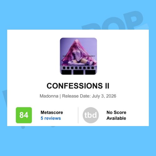 PopTingz's tweet photo. Madonna’s “CONFESSIONS II” album debuts with a score of 84 on Metacritic (based on 5 reviews). https://t.co/qeislYERsT