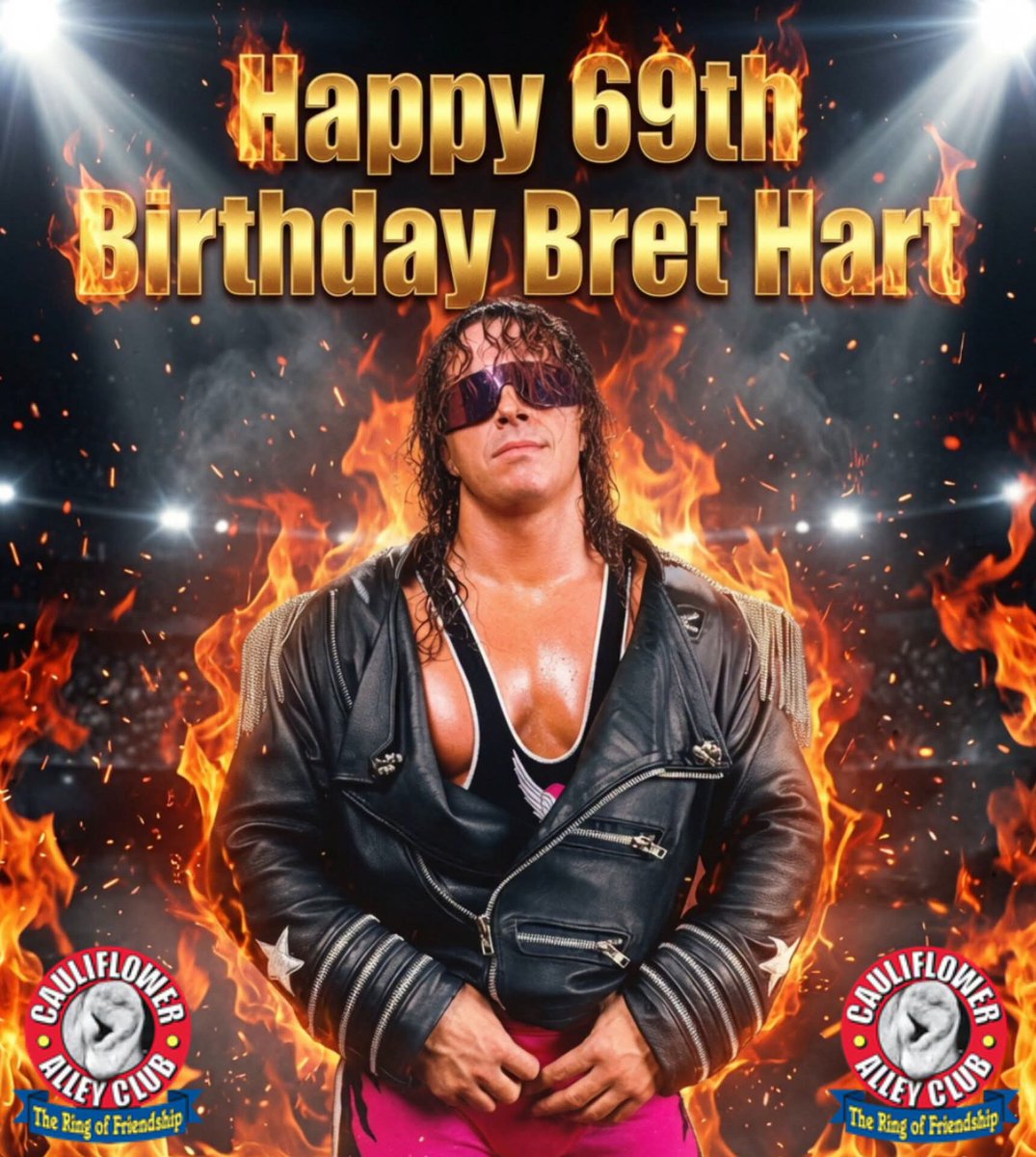 CACReunion's tweet photo. Happy 69th Birthday Bret Hart. 

Be there August 24–26, 2026, at the Plaza Hotel &amp; Casino in Las Vegas as we celebrate “The Excellence of Execution” and honor Bret Hart with the 2026 Lou Thesz Award.

Become a member today and get your reunion tickets at  https://t.co/dZq2DjNmIZ https://t.co/LwdLTGQLiG
