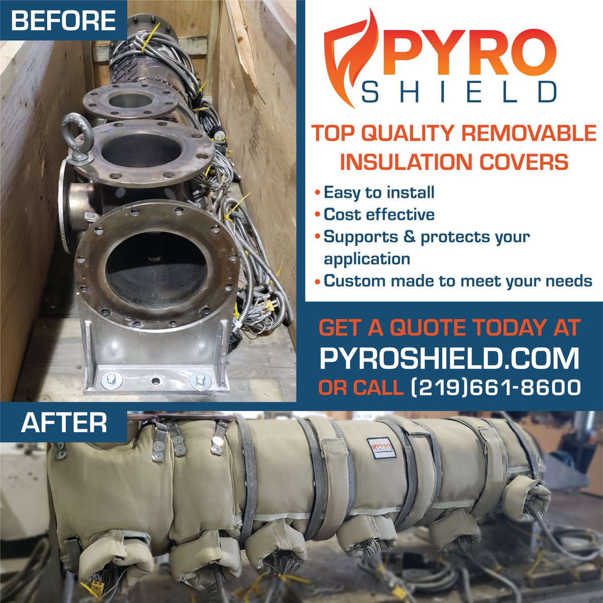 PyroShieldInc's tweet photo. Get a quote today for our Removable Insulation Covers at https://t.co/wXRpqiNUV9 or call (219) 661-8600! https://t.co/MwtkHPKUeF