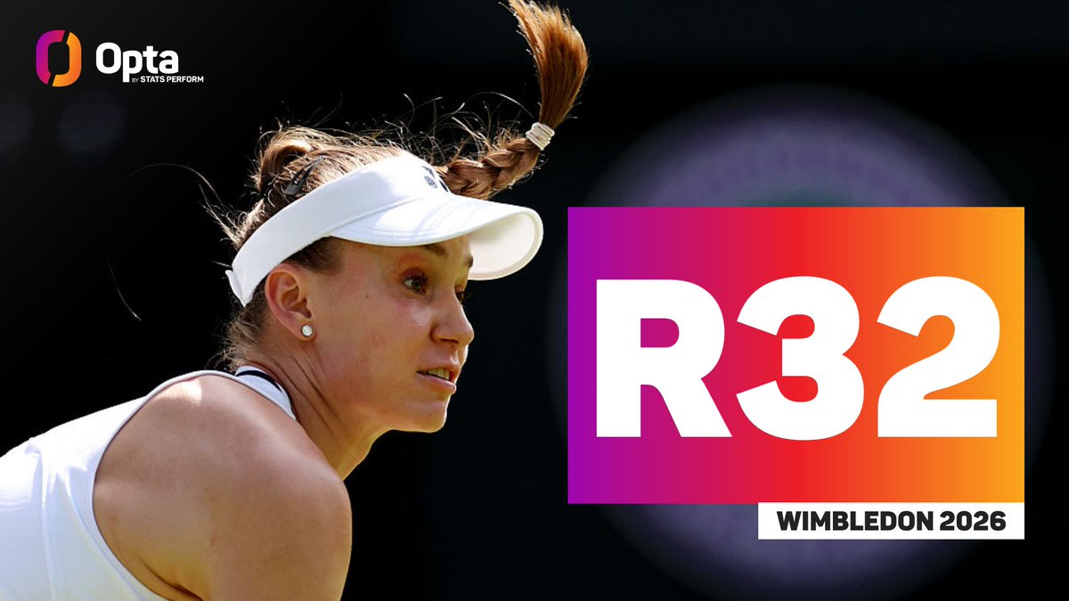 OptaAce's tweet photo. 6 - Elena Rybakina and Iga Swiatek are the only two players to reach the Round of 32 in each of the last six editions of Women’s Singles at Wimbledon (since 2021).  Triumph. 

#Wimbledon | @Wimbledon @WTA https://t.co/QMWam3ZCov