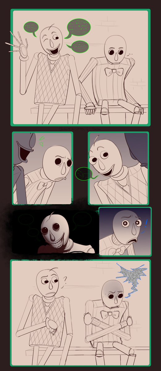 ShmorpMcdurgen's tweet photo. I don't think Badsum and Baldi get along too well, much to Baldi's dismay

#baldisbasics https://t.co/Jw7BOb1QRK