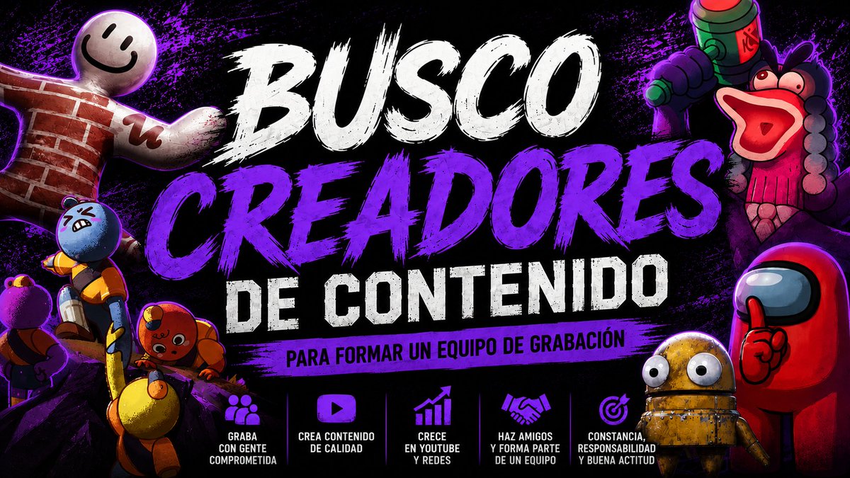 IMaikelCKI's tweet photo. 🎥 Busco creadores de contenido para formar un grupo de grabación.

La idea es reunir personas comprometidas con YouTube, Twitch o cualquier plataforma de creación de contenido, que quieran grabar de forma constante, sacar buenos videos, apoyarnos entre todos y crecer como equipo.

No busco gente solo para jugar una tarde. Busco personas responsables, con ganas de crear, que sean constantes, tengan buena actitud y quieran construir un grupo sólido donde, además de hacer contenido, también hagamos buenas amistades.

Estos son algunos de los juegos que tengo pensados (la lista es solo una referencia, pueden salir muchos más):

🎮 Guilty as Sock!
🎮 Among Us
🎮 Peak
🎮 R.E.P.O.
🎮 Gamble With Your Friends
🎮 RV There Yet?
🎮 The Forest
🎮 Sons of the Forest
🎮 Raft
🎮 MECCHA CHAMELEON
🎮 Frog Sqwad
🎮 Double Dealers
🎮 Among Us 3D
Si te interesa formar parte de un grupo serio de creación de contenido, deja un comentario o escríbeme por DM contándome un poco sobre ti y compartiendo tus redes. 🚀
