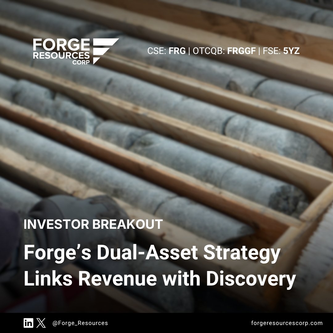 Forge_Resources's tweet photo. Spotlight: Forge Resources

Forge’s Dual-Asset Strategy Links Revenue with Discovery

🔗 Investor Breakout by @marketonemedia: https://t.co/6SiefQbizl

( 🇨🇦 $FRG.CN | 🇺🇸 $FRGGF | 🇩🇪 5YZ) https://t.co/EZ5Ieyme1b