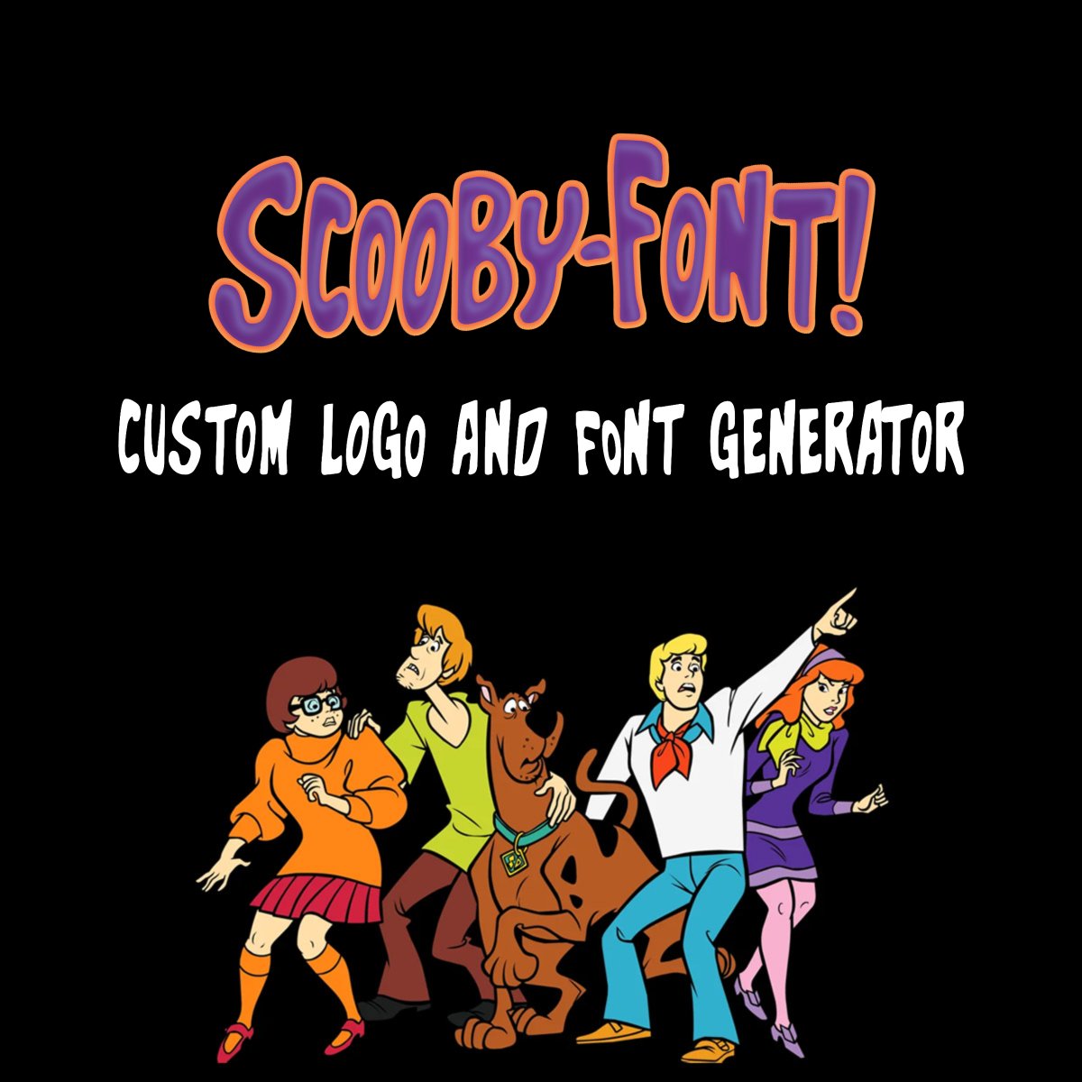 HelloPixelframe's tweet photo. Another user request complete, which, we estimate has upped the spooky factor of our website a solid 5% - the Scooby-Doo! Font &amp; Logo Generator is live now! https://t.co/GjjIZBWsWh https://t.co/JYj6LIQo4s