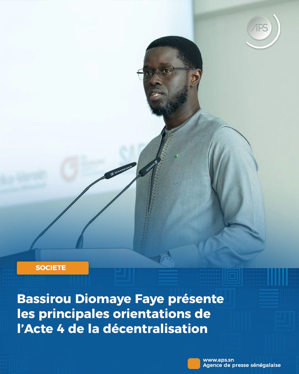 APS_Senegal's tweet photo. #Acte4 : “L’Acte 4 de la décentralisation et la réforme des pôles-territoires ne sont pas une simple redistribution de moyens. Ils consacrent une nouvelle étape dans la construction d’un Sénégal plus équilibré, plus cohérent et plus souverain”.
➡️ https://t.co/n326Q0QiV7 https://t.co/KJ0u2G76Q6
