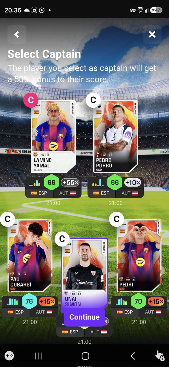 SorareNor's tweet photo. Who should I choose as captain? And should I go for Porro or Laportr(5%)? Going for the 480 and 1000 euros.
@SorareNiemi @SorareContender https://t.co/gW6HoxPWRu