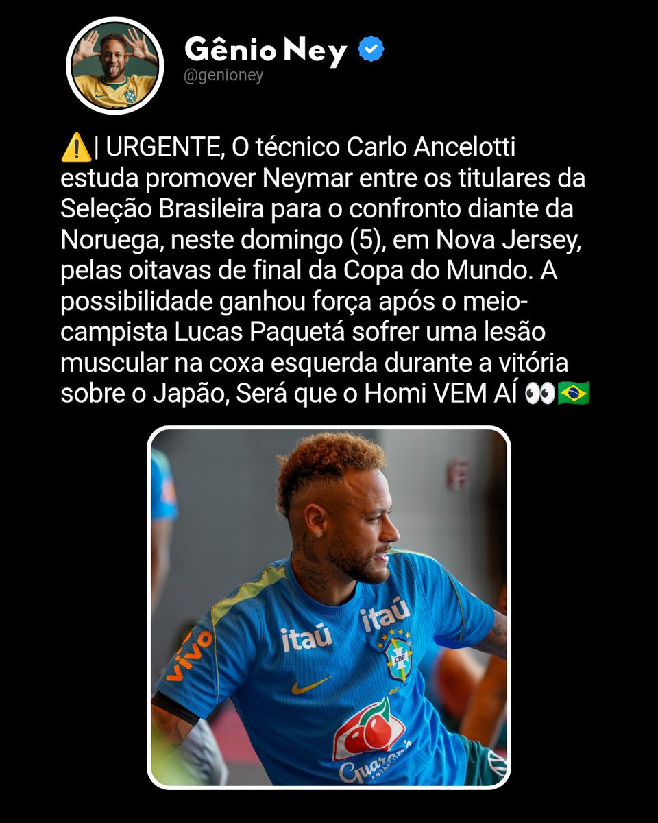 GenioNey10's tweet photo. Será que Homi vem aí ?? 🇧🇷👀 https://t.co/ZmijfdX8nF
