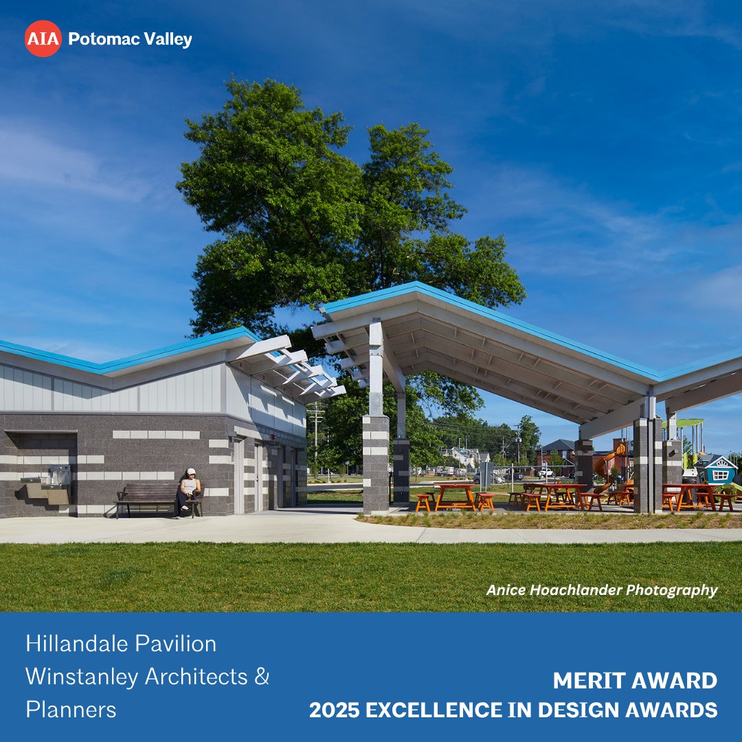 AIAPVC's tweet photo. We’re highlighting our next 2025 Design Awards winner w/congrats to Winstanley Architects &amp; Planners on receiving a Merit Award for the Hillandale Pavilion that enhances Hillandale Local Park as a vibrant recreational and community gathering space. https://t.co/SCWVlAz9o7 https://t.co/Tn89L5WKkX