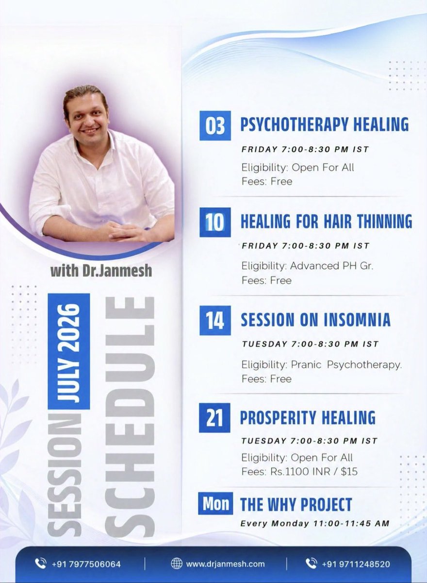 DrJanmeshgor's tweet photo. Here is the July Sessions scheduler. Check all details on the below link: 
https://t.co/r03zkfG3rX https://t.co/wEF75qJzb2