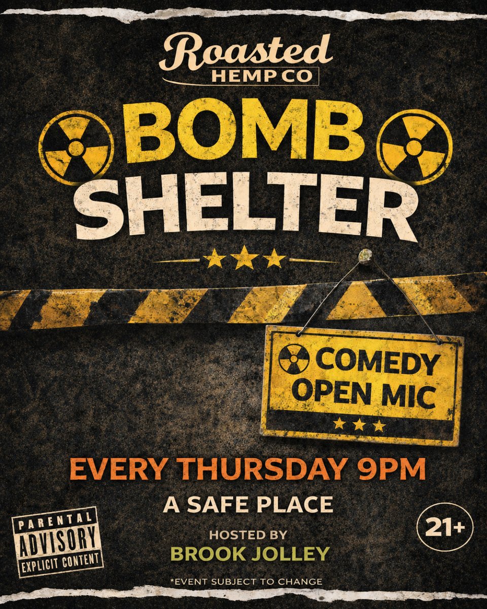 roastedhempco's tweet photo. Dabgo Music Bingo, 7 PM.
Background noise with prizes.
Bomb Shelter Open Mic, 9 PM.
Comedy, music, and local bad decisions.
#Cookeville #RoastedHempCo #MusicBingo #OpenMic #ComedyNight #GetRoasted https://t.co/ySYpDlKYTy
