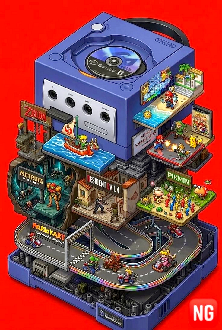 Hocine_19_82's tweet photo. We Love this Console the GAMECUBE genius made from Nintendo and had great Games and good memories💜💜💜#RetroGaming #Nintendo💟 https://t.co/VhRWr9XCAD