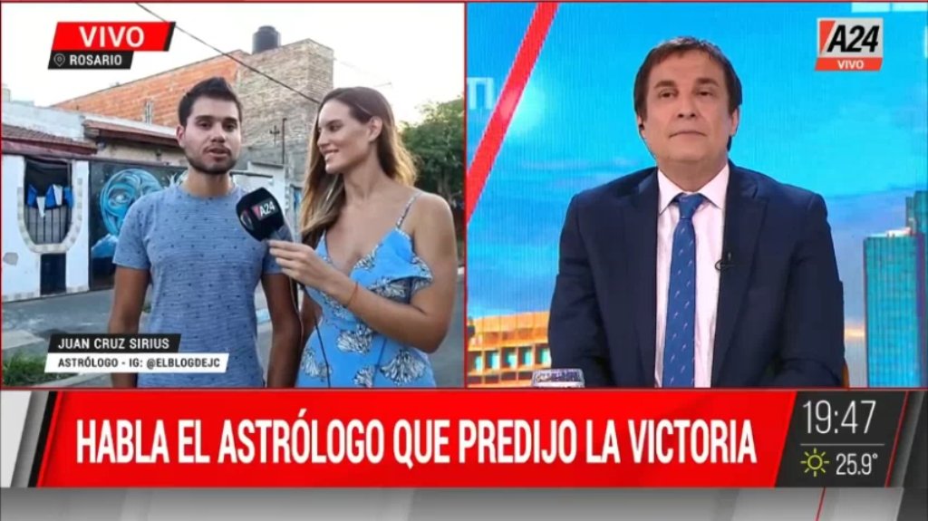 JuanCruzSirius's tweet photo. PREDICCIÓN ARGENTINA vs CABO VERDE 

En 2022 pronostiqué Argentina campeona, en 2018 pronostiqué fracaso.

¿Qué observo para este partido?

De Cabo Verde solamente conseguí la carta astral del ciclo de su DT. La misma muestra muy buenos aspectos de Jupiter, indicador de logros y éxitos. Esperemos que solo esté reflejando su notable actuación de estas semanas, al llegar históricamente a 16vos del Mundial.

La carta del ciclo Scaloni va a tener para el día del partido (y unos días antes) la cuadratura de Marte/Urano al Mercurio natal en Casa 6. Este aspecto lo interpreto como cierta tensión mental, ansiedad o también podría hablar de lesionados por estar Mercurio en la sexta natal; esperemos que no se manifieste de esa manera. Venus el día del partido muy cerca de la Luna del ciclo es un buen indicio.

¿Qué tendencia marca la Luna para este partido?

La Luna el día del partido estará en el signo de Acuario. Según la investigación histórica que realicé, Argentina jugó 6 partidos en Mundiales con la Luna en ese signo: ganó 4 y perdió 2.

Argentina será quien avance de ronda.

Cuando hace meses publiqué la astrología del Seleccionado Nacional para este Mundial, pronostiqué que Argentina no tendría una actuación decepcionante. Ver: https://t.co/dH0L7iJ2oP

Dicho pronostico fue hecho en base a una interpretación de diferentes cartas natales (la carta debut mundialista de 1930, la carta de la AFA, la carta del ciclo Scaloni, la carta de Messi), como siempre aclaro desde hace más de 10 años: no es "videncia" es análisis de muchas variables astrológicas, interpretación y en base a ella luego: conclusión.

LOS MINUTOS DE MAYOR PROBABILIDAD ASTROLOGICA DE GOLES O JUGADAS CLAVES DE "ARGENTINA vs CABO VERDE"

En el Mundial 2022 puse en practica una herramienta astrológica que me permite identificar los momentos de mayor importancia en el partido. Esto suele reflejarse en goles, jugadas claves como expulsiones o lesiones, y/o situaciones de gol. 

La exactitud de dicha técnica generó mucho impacto, tanto fue así que diferentes medios del país y del mundo se hicieron eco de aquella asombrosa precisión en cada uno de los partidos del seleccionado argentino (ver: https://t.co/n776NyDfpy). 

En este Mundial la continué poniendo en práctica, tratando de perfeccionarla e ir corrigiendo partido a partido. Siempre se trata de seguir aprendiendo. 

En el primer partido vs Argelia dos de los tres goles fueron en los minutos señalados, en Argentina-Austria el penal y gol de Messi fueron en minutos señalados como asi también jugadas de peligro de gol; mientras que en el partido vs Jordania los cuatro goles fueron en minutos señalados como asi también los goles anulados. 

Listado minutos Argentina-Cabo Verde: https://t.co/SU26Ztcl6S

Juan Cruz Sirius.
Más de 150 pronósticos cumplidos (políticos, deportivos, celebridades, mundiales). 
Listado completo en: https://t.co/sLBJdkDCZn (con link directo a cada pronostico).

En todas las redes sociales me encontras como @JuanCruzSirius:
https://t.co/SaHTwbqK3n
https://t.co/Jdh9HqS7Gb
https://t.co/6RjVpaZsKb
Telegram: https://t.co/3EXNZQAHyS