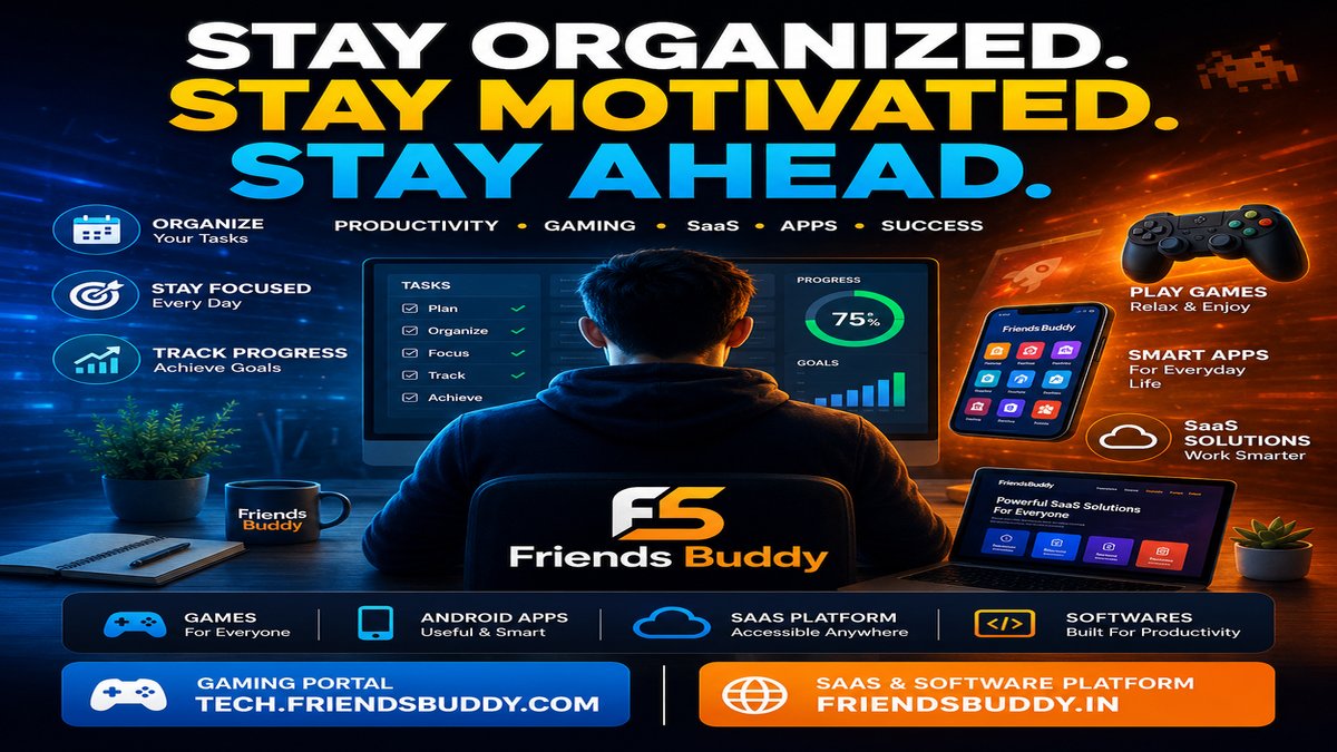 WeFriendsBuddy's tweet photo. 🚀 Stay Organized. Stay Motivated. Stay Ahead.

🎮 Explore games at FriendsBuddy Games:
https://t.co/unVeEzbih2
💼 Discover smart SaaS &amp; software solutions:
https://t.co/5uY6frpfDq
#FriendsBuddy #virginiabeach #miami #oakland #minneapolis #tulsa #bakersfield #wichita #newyorkcity https://t.co/GQVjxrYdN6