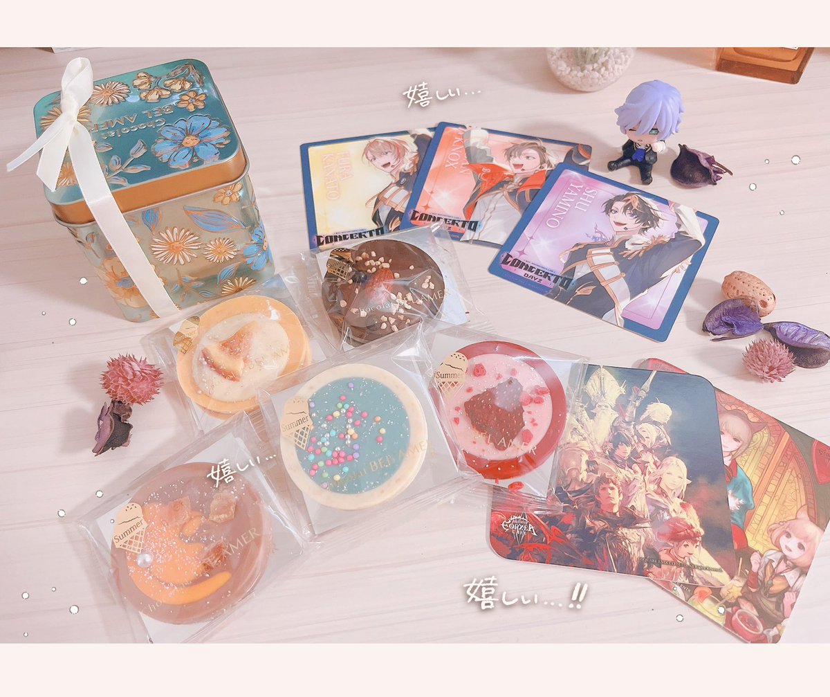 da_bamon_'s tweet photo. そして素敵な贈りものを頂いたので自慢させて😭💝
概念沢山のお菓子と色んな推しの数々、本当に嬉しくて舐めるように眺めております🥹✨本当にありがとう…ありがとう…🙏
細やながら感謝をこめて…🖌️

pepoさん(@popedeyu)家の可愛い監♀ちゃんをお��りしました🌸
Thank you LOVE LOVE pepoさん💜 https://t.co/6aIf4H3MI3