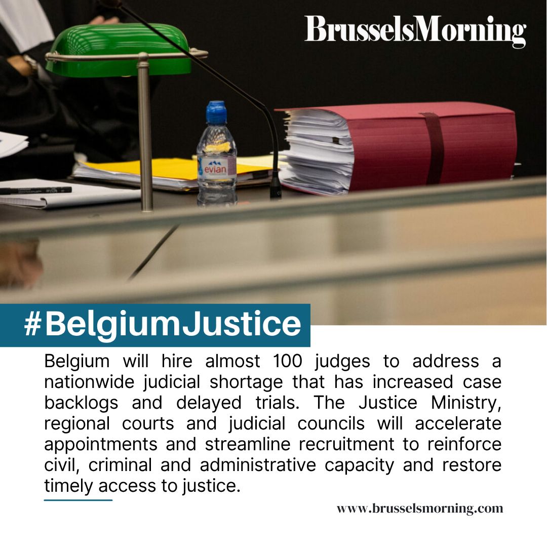 BrusselsMorning's tweet photo. Belgium moves to appoint nearly 100 judges to tackle backlog, strengthen courts and speed up stalled trials.
#BrusselsMorning #BelgianJustice #CourtBacklog #JudicialReform #AccessToJustice
Read More: https://t.co/OYhFODGPjK https://t.co/Fq6phTxaLz