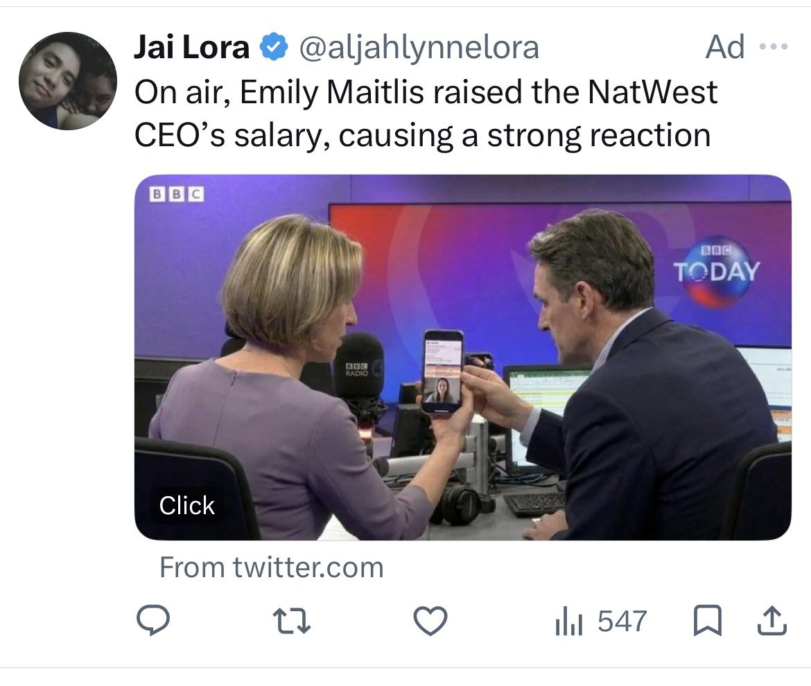 hwallop's tweet photo. Completely fascinated by how Emily Maitlis has become the new Nigel Farage/Andrew Bailey – AI rendered public figure caught in “shocking” moment. 
Mostly because this looks nothing like Emily Maitlis. https://t.co/nQyZFdXJ1X