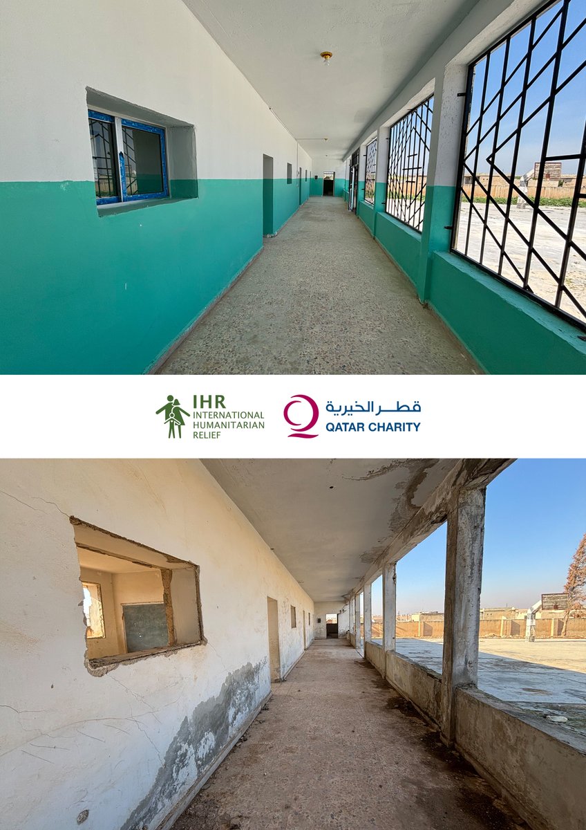 ihrelief's tweet photo. معاً نعيدها حياة لأطفال سوريا!

من الدمار إلى الألوان، تعود مدرسة تل آغر لتستقبل طلابها من جديد.
بالتعاون مع قطر الخيرية، تستمر حملات الترميم لأهلنا في سوريا. ساهموا معنا في إعادة الحياة إلى المدارس والمنازل عبر رابط الحملة: https://t.co/8sBTIuKPfW https://t.co/XDx7cISdt0