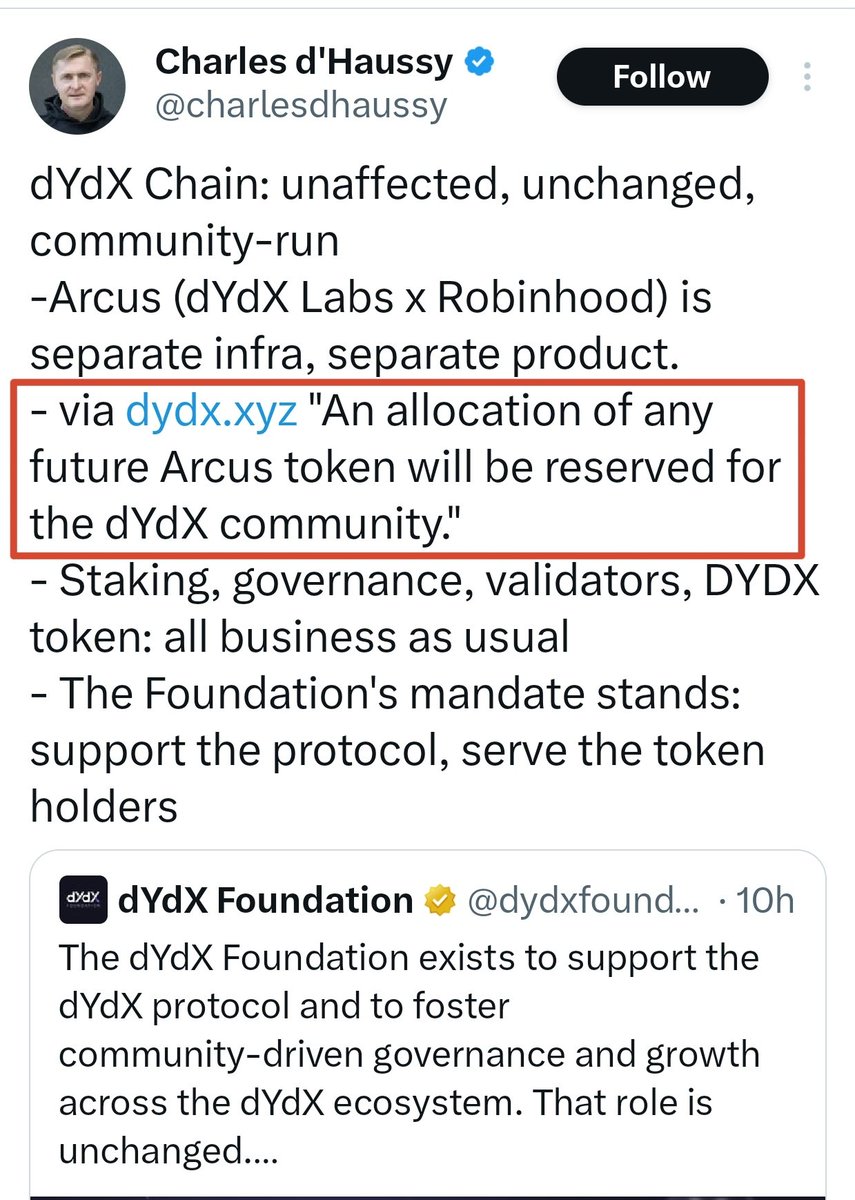 pran_to0's tweet photo. @arcus_xyz  is one of the most exciting new projects I'm watching in 2026🚀

Built by the team behind @dydxfoundation  Labs and launching on @RobinhoodApp  Chain, Arcus is bringing the future of on-chain trading together.
 🔹 24/7 Tokenized Stock Trading
 🔹 Spot & Perpetual Markets
 🔹 Self-Custody Trading
 🔹 Next-Generation On-Chain Finance 
👀What's live already?
✅ 95 Stock Tokens
✅ 24/7 Fee-Free Spot Trading
✅ Arcus Referral Program — because being early matters.
Another interesting detail: the dYdX Foundation has shared that any future Arcus token allocation will reserve a portion for the dYdX community.

No official airdrop has been announced, but I'm joining early, exploring the ecosystem.

#arcus_xyz #RobinhoodChain #dYdX #DeFi #CryptoAlert #Web3 #airdrop2026