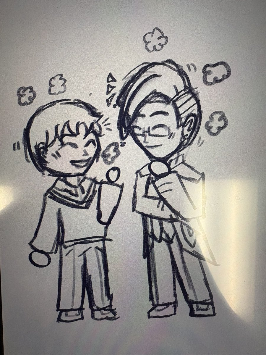 OrbularBird's tweet photo. Doodles in between moving house
-Crescent got a flower for Boreal
-Caliber and Spindoctor finally kiss along with them in tomodachi mode as Miis 
-and some✨drama✨between Tidal and Crash. Happy medic crushing on a ex-con, turns into a betrayal when said medic makes a mistake 👀 https://t.co/8BVJTzG7m0