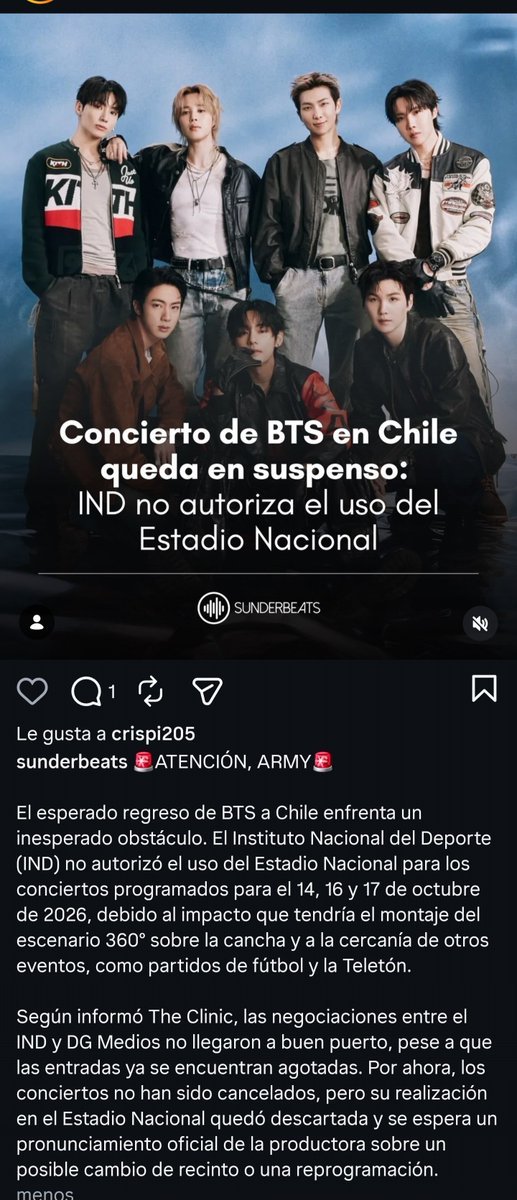mcyu99's tweet photo. Que pedo y todas las personas que compraron entradas 
@dgmedioschile @INDChileOficial

EXIGIMOS A BTS AL NACIONAL
EXIGIMOS ESCLARECER ESTA INFORMACIÓN A LA BREVEDAD, CH ARMY SE MERECE RESPUESTAS

#BTSALNACIONAL https://t.co/HPuz2r85bR